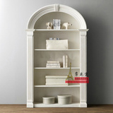 欧式法式美式乡村实木书柜组合定制白色客厅书橱书架储物柜展示柜