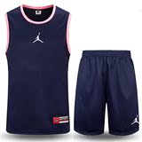乔丹篮球服套装男球衣比赛训练服成人大码无袖背心学生跑步运动服