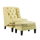 美式简美实木休闲沙发躺椅脚踏沙发组合茶几边几花架家具专业定制