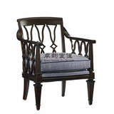 美式实木休闲椅 单人沙发 欧式雕花布艺沙发 新古典复古做旧沙发