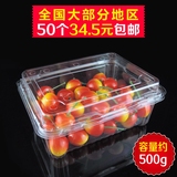 生鲜超市一次性水果保鲜盒带盖盒子樱桃塑料盒透明包装加厚 50个