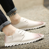 夏季韩版潮流男鞋子个性休闲鞋夏天板鞋青年白色潮鞋时装小皮鞋