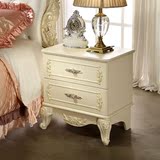 简约欧式床头柜白色法式双抽实木烤漆田园奢华迷你小床边柜储物柜