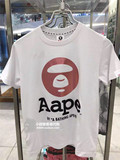 7折 香港代购 AAPE 16夏 女装 烫金猿人头印花短袖T恤2673