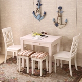 小户型实木可伸缩餐桌现代简约时尚白色可拉伸可折叠餐台桌椅组合