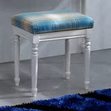 米琪家居地中海实木梳妆凳简约现代化妆凳美式乡村换鞋凳宜家小凳