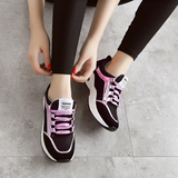 夏季黑色运动鞋女韩版跑步鞋厚底休闲气垫网面透气百搭潮学生舒适