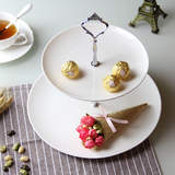 双层水果盘客厅家用 现代欧式蛋糕托盘 创意多层下午茶点心盘架子