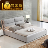 布艺床简约现代可拆洗1.5米1.8米双人床主卧婚床气动高箱储物软床