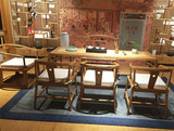 老榆木免漆新中式茶桌椅组合现代茶室茶桌茶台纯实木禅意家具特价