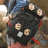 帆布双肩包男女书包 韩版中学生背包 大容量纯色旅行包防泼水