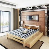 厂价直销纯实木儿童床 简约现代松木成人经济型单 双人床可定制