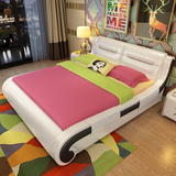 特价皮床 双人床 软体床软床 真皮床 1.8米品牌婚床 免费送货安装