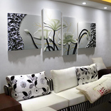 沙发背景墙装饰画客厅现代简约无框挂画卧室立体浮雕壁画富贵金莲