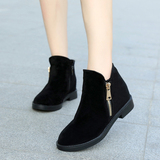 平底鞋短靴韩版中跟棉靴靴秋冬天秋季今年流行的女装女鞋子女靴子