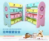 韩版粉色蓝色儿童收纳架玩具分类整理架置物架塑料架书架储物柜子