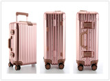 日MO瓦同款全金属镁铝合金拉杆箱女20万向轮28玫瑰金出国大行李箱