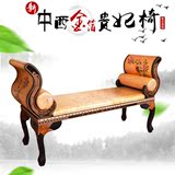 新款古典欧式卧室贵妃椅创意懒人躺椅单人美人沙发实木彩绘贵妃榻