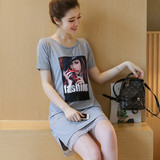 夏季新款韩版T恤女中长款打底衫夏天修身下摆蕾丝加长上衣女装