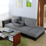 日式简约布艺沙发组合经济小户型多功能沙发床可折叠带收纳可拆洗