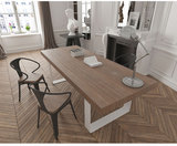 美式乡村loft实木铁艺餐桌椅组合北欧复古宜家简易办公桌会议桌