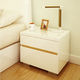 简约现代家具床边柜高光白钢琴漆储物收纳柜小户型梳妆化妆台