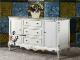 时尚美式玄关柜全实木白色欧式雕花储物柜斗柜北欧宜家后现代家具
