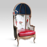新古典蛋壳椅美欧简约时尚创意雕花实木太空椅 高端品牌家具定制
