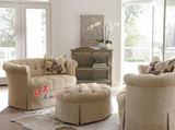 美式整装法式简约后现代单人沙发欧式布艺拉扣沙发客厅家具可定制