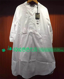 拉夏贝尔2016秋装新款时尚宽松中长款半高领七分袖白衬衫10010905