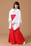 包邮 动漫犬夜叉COSPLAY服装 桔梗COS服和服 日本巫女服 摄影道具