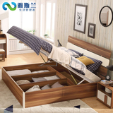 现代简约板式床1.8米1.5米气动高箱储物收纳床双人大床榻榻米床