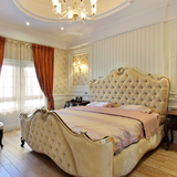 新古典高档床欧式床实木布艺床双人床1.8米双人床样板房间家具床