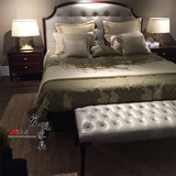 新中式床 现代简约床 实木婚床双人床 酒店别墅会所样板房间家具