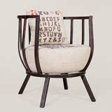 美式复古铁艺沙发椅创意休闲沙发椅现代简约圆形懒人沙发布艺椅子