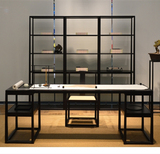 新中式实木样板房书房办公桌 画桌 简约创意现代中式书桌椅组合