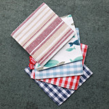 日式棉麻色织条纹茶杯垫双层加衬布 小清新 餐桌布艺餐垫隔热垫