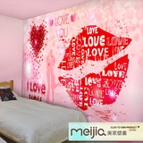 温馨浪漫粉色玫瑰花瓣嘴唇红唇大型壁画主题旅店酒店房间壁纸墙纸