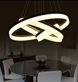 led客厅吊灯现代简约餐厅灯环形个性时尚圆形卧室双色无极调光灯