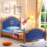 地中海儿童单人床美式床男孩女孩卡通套房家具1.2米公主储物床