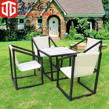 户外阳台新款藤艺椅子茶几三五件套组合庭院花园休闲藤编桌椅家具