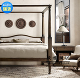 美式乡村实木床头柜 欧式橡木床头柜 法式雕花床头柜 尺寸可定做