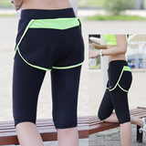 夏季薄款弹力运动短裤跑步大码健身瑜伽裤速干假两件紧身七分裤女