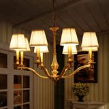 美式乡村全铜吊灯 布艺灯罩宜家复古创意大气 书房餐厅卧室客厅灯