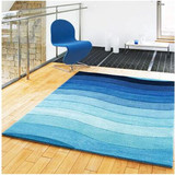 时尚蓝色地中海欧式宜家地毯客厅茶几沙发 卧室床边手工地毯定制