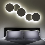 现代简约艺术创意个性组合圆形LED日食客厅卧室楼梯背景墙壁灯