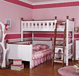 美式乡村子母床上下床双层床儿童床公主床高低床松木实木书桌定制