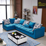 布艺沙发棉麻羽绒可拆洗转角L型组合  北欧定制现代简约客厅沙发