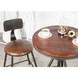 北欧简约实木咖啡馆桌椅 甜品店奶茶店桌椅复古铁艺餐桌组合