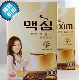 韩国进口白金咖啡麦馨Maxim咖啡 脱脂牛奶三合一 咖啡100条礼盒装